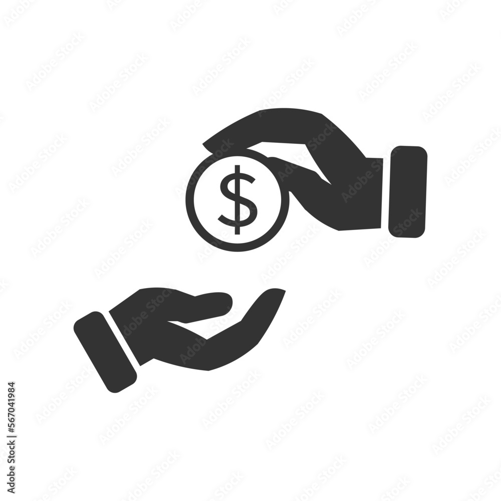 Give alms icon. Pay vector ilustration.