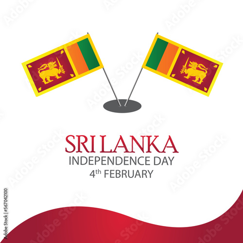 Sri Lanka independence day greeting card, banner 