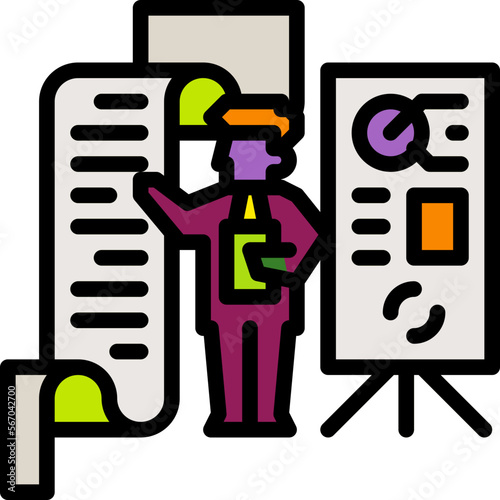 presentation filled outline icon