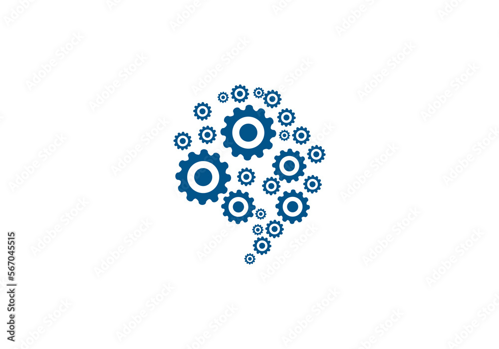 Brain Logo silhouette over view design vector template. Brainstorm thinking idea Logotype icon concept Brain Logo silhouette over view design vector template. Brainstorm thinking idea Logotype icon concept