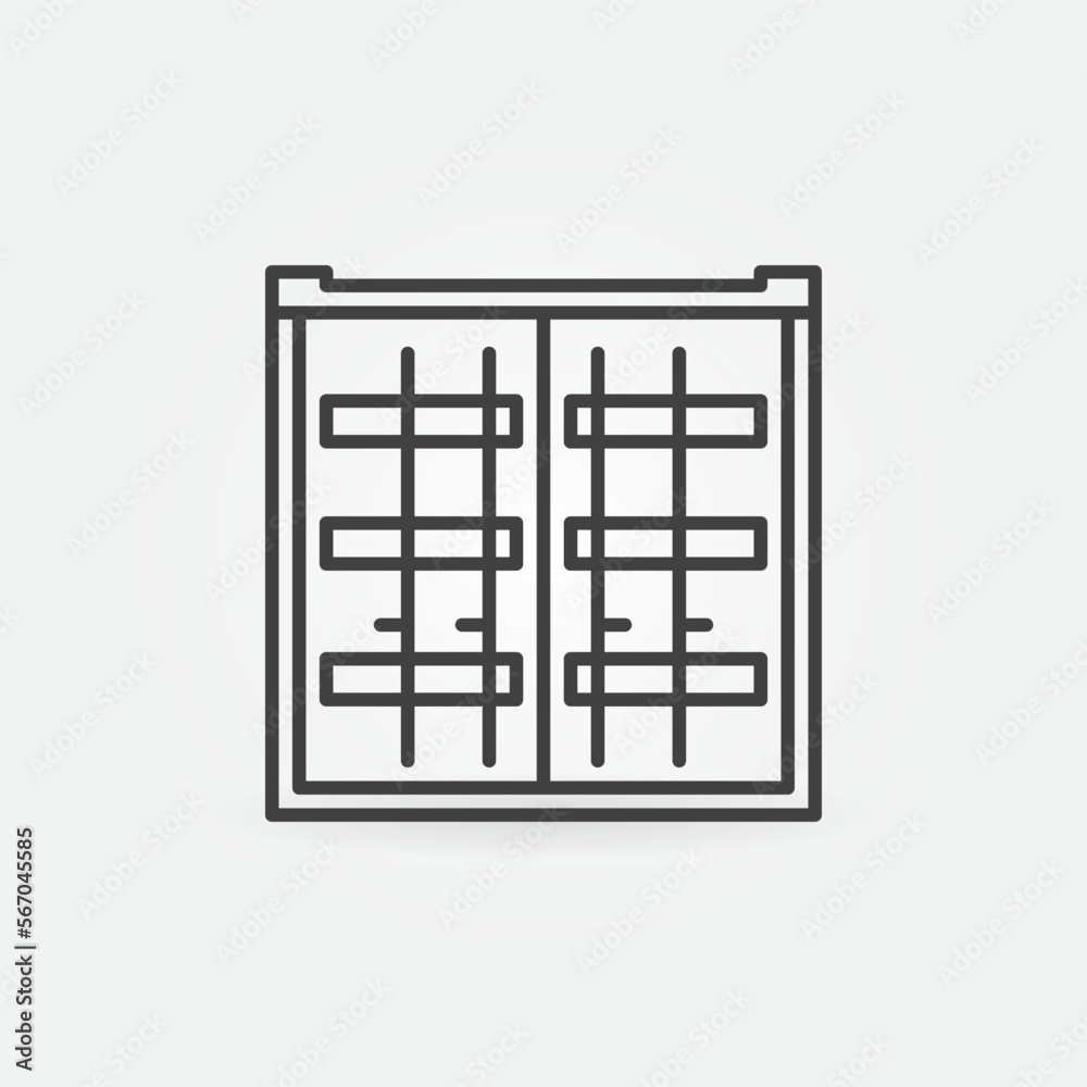 Shipping Container vector concept outline simple icon - Front View Shipping Container vector concept outline simple icon - Front View