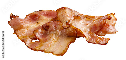 Fried bacon cut out
