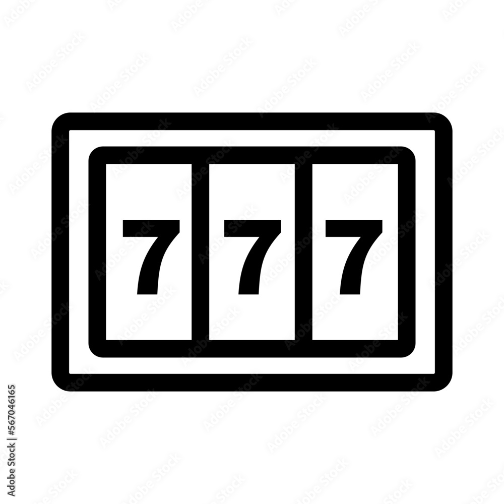 Lucky Seven 777 slot machine icon. Vector. Lucky Seven 777 slot machine icon. Vector.