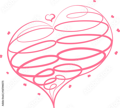 Pink heart of spirals