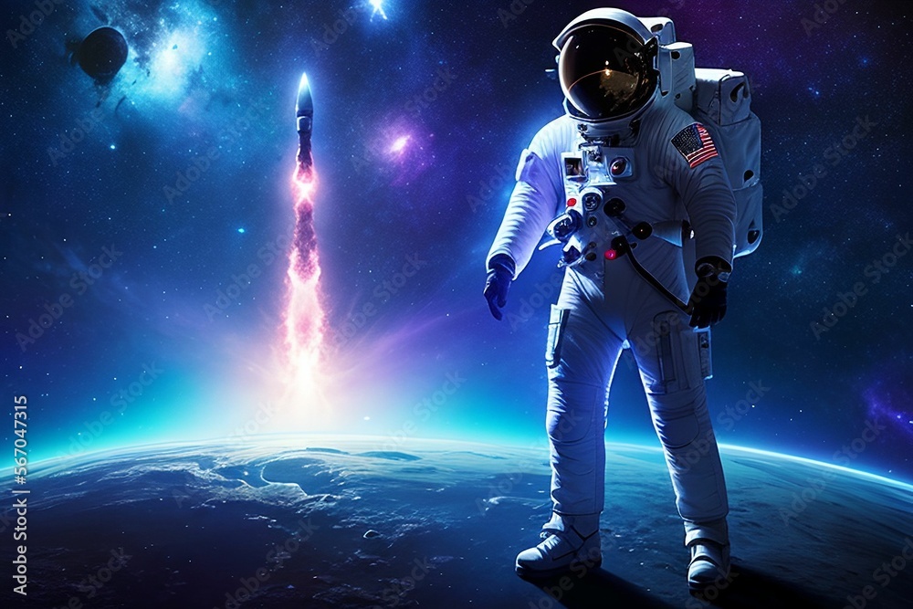 Fototapeta premium astronaut in deep space concept. Generative ai