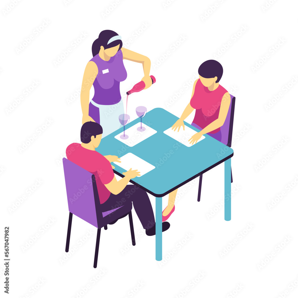 Restaurant Date Waitress Composition Restaurant Date Waitress Composition