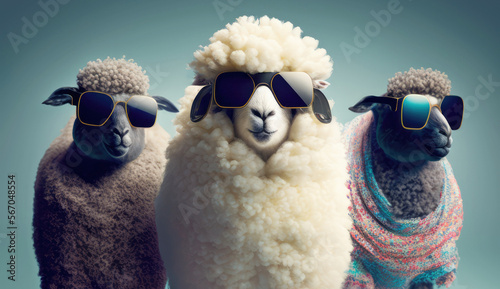 Fashion Sheeps - Generative AI photo