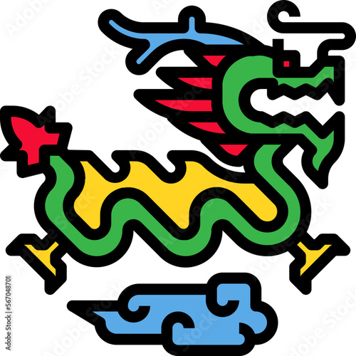 dragon filled outline icon