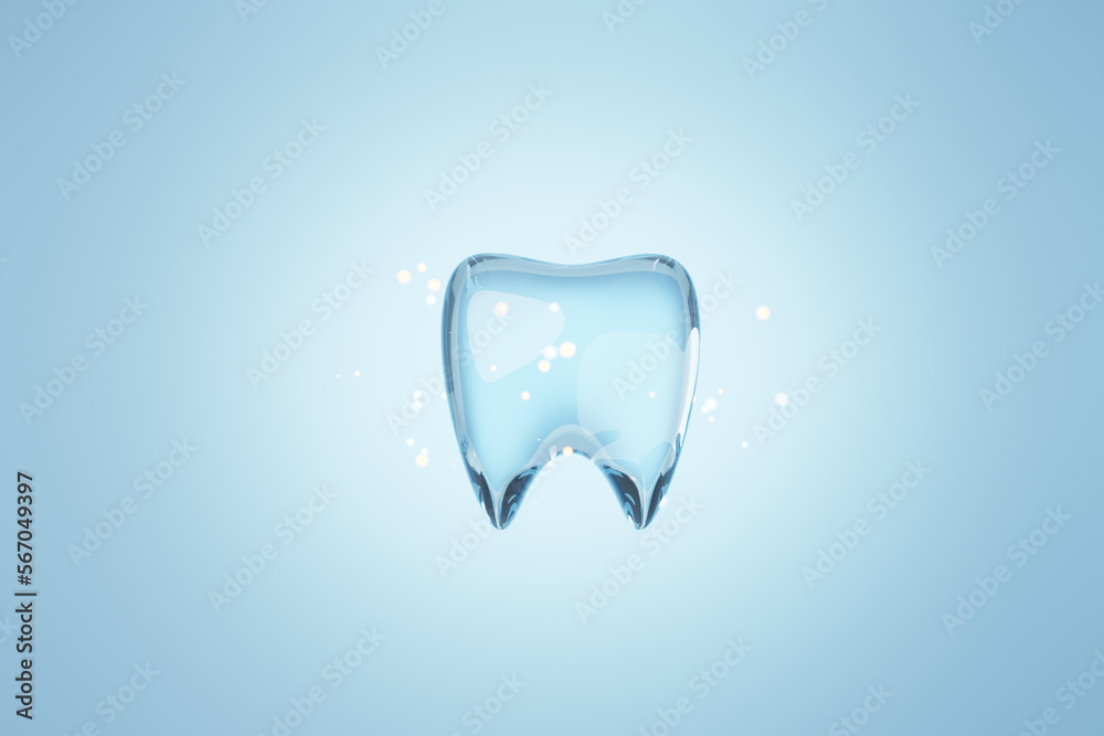Teeth on blue background for dental clinic and treatment concept. 3D rendering. Teeth on blue background for dental clinic and treatment concept. 3D rendering.