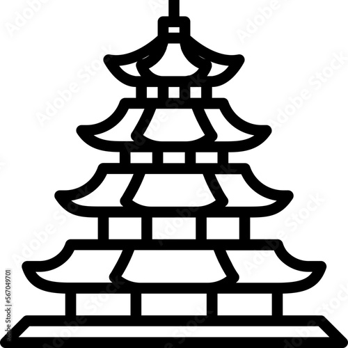 pagoda outline icon