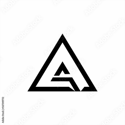 Abstract A G S letter logo vector design with triangle concept.