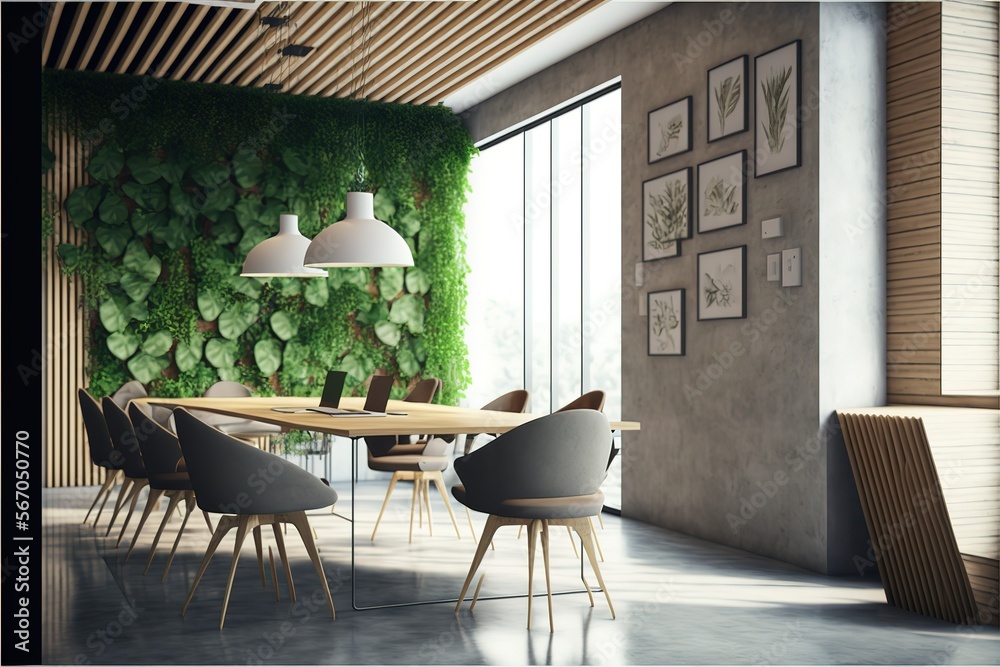 Gallery Detail: Eco Style Interior Design In Modern Open Space Office With