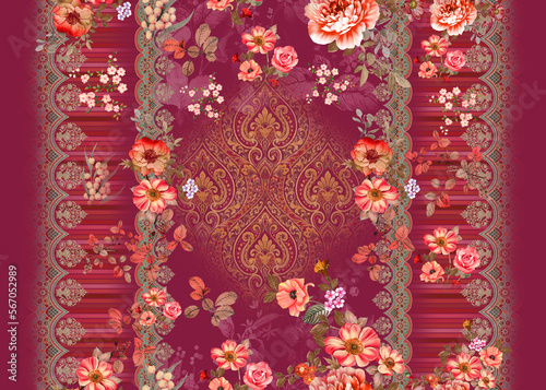 Textile Fabrics Printing Design, Digital Flower Pattern, Seamless Background flower, pattern, flower, seamless, floral, wallpaper, design, nature, spring, decoration, art, illustration, texture, leaf,