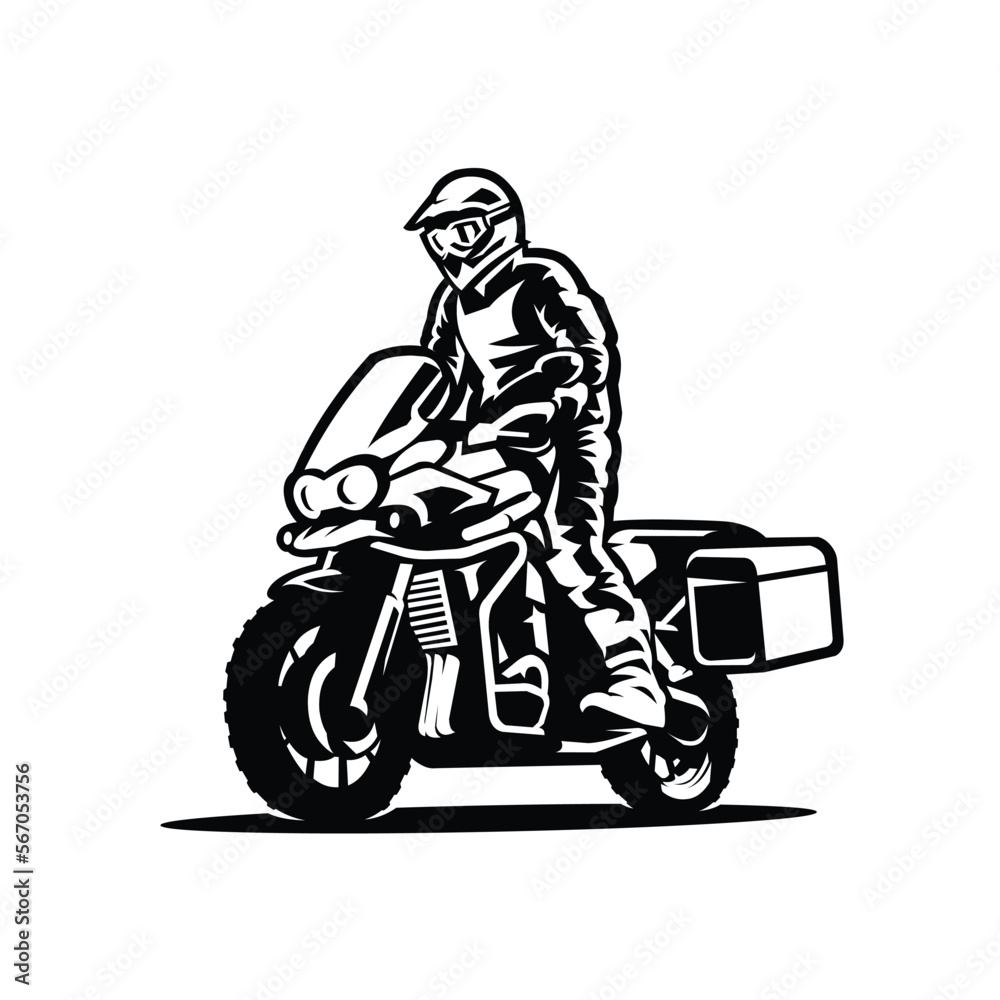 Adventure sport motorcycle silhouette vector art isolated Adventure sport motorcycle silhouette vector art isolated