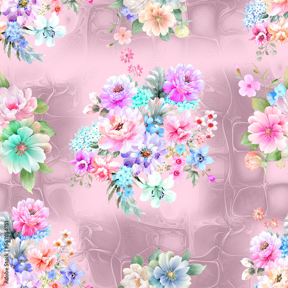Textile Fabrics Printing Design, Digital Flower Pattern, Seamless Background flower, pattern, flower, seamless, floral, wallpaper, design, nature, spring, decoration, art, illustration, texture, leaf,