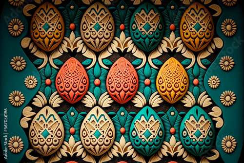 Easter eggs pattern. Generative AI
