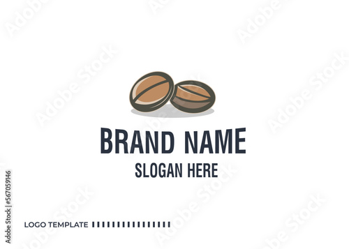 Coffee bean logo. Coffee beans isolated on a white background