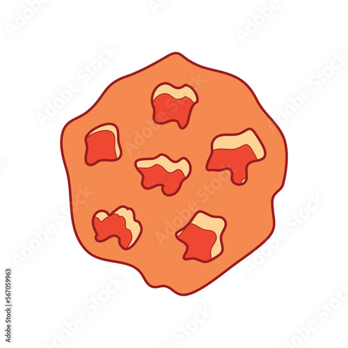 Flying asteroid. Abstract minimal comet. Meteorite flies. Meteor stone. cartoon style. Vector illustration