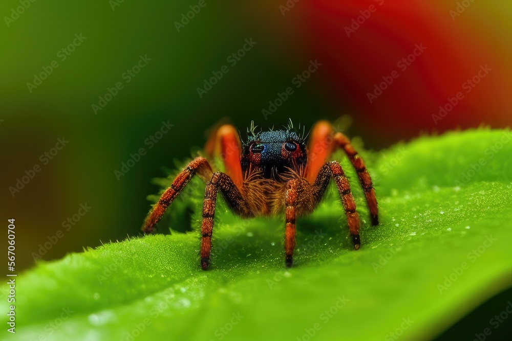 High-Resolution Image Showcasing a Close-Up of a Spider in Macro Photography, Perfect for Adding a Distinctive and Eye-catching Element to any Design Project High-Resolution Image Showcasing a Close-Up of a Spider in Macro Photography, Perfect for Adding a Distinctive and Eye-catching Element to any Design Project