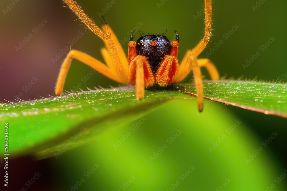 High-Resolution Image Showcasing a Close-Up of a Spider in Macro Photography, Perfect for Adding a Distinctive and Eye-catching Element to any Design Project High-Resolution Image Showcasing a Close-Up of a Spider in Macro Photography, Perfect for Adding a Distinctive and Eye-catching Element to any Design Project