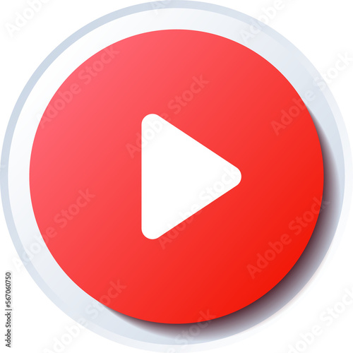 Play button web icon. Click, push the button, begin, start, forward, record, stop audio or video.For website and mobile apps vector illustration