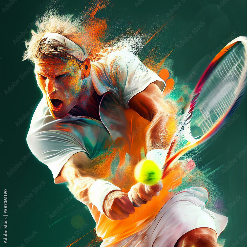 Tennis. Colorful abstract tennis background. Sports poster illustration  Illustration Stock | Adobe Stock