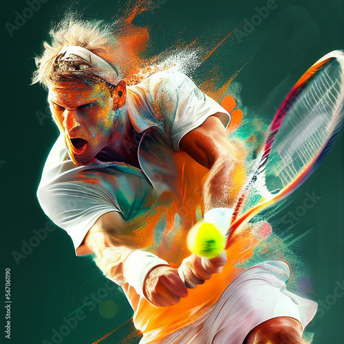 Tennis. Colorful abstract tennis background. Sports poster illustration