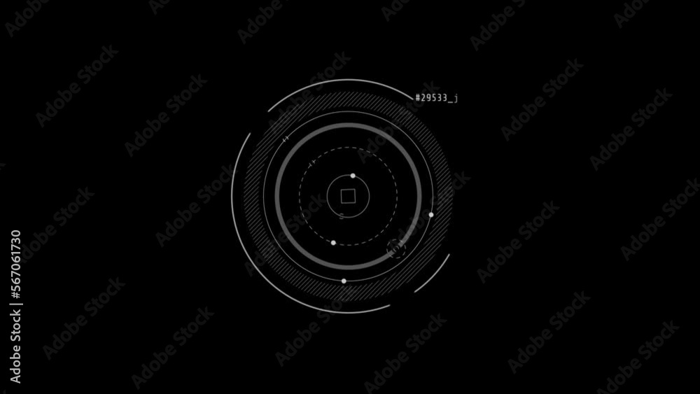 Looped animation of round shapes HUD element.
