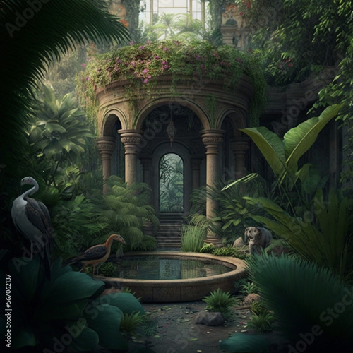 Billede på lærred Visualizing Paradise: Illustrations of the Garden of Eden