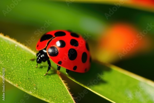 High-Resolution Macro Image of Ladybug Showcasing its Intricate and Eye-catching Features, Perfect for Nature and Insect Photography Projects © Gabriele