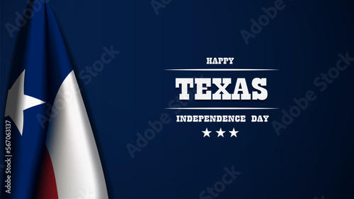 Texas Independence Day 2 Background With Flag and copy space. Suitable for Banner, Poster, Greeting Card. Vector Illustration. 