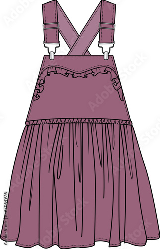 TODDLER KIDS AND TEEN GIRLS WEAR DRESS VECTOR