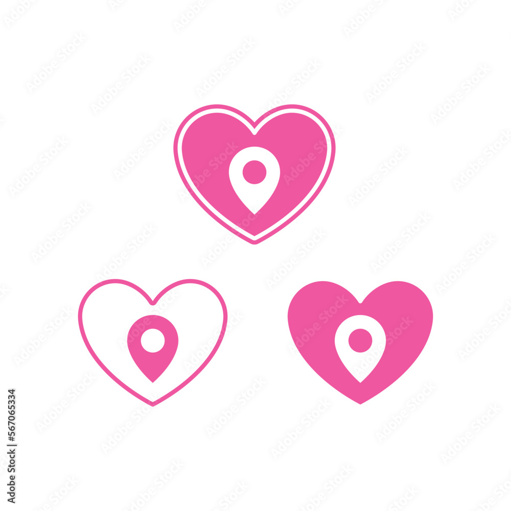 Heart Location icon logo or illustration Heart Location icon logo or illustration