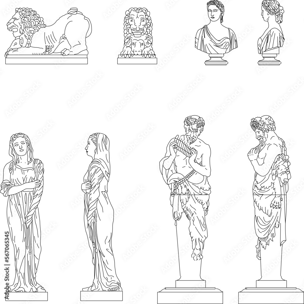 Sketch vector illustration of classical greek roman statue Sketch vector illustration of classical greek roman statue