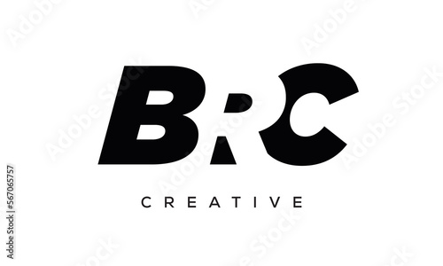 BRC letters negative space logo design. creative typography monogram vector