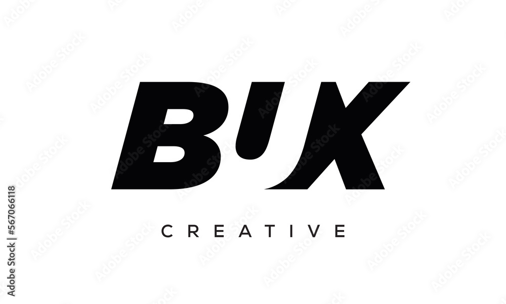 BUX letters negative space logo design. creative typography monogram vector BUX letters negative space logo design. creative typography monogram vector