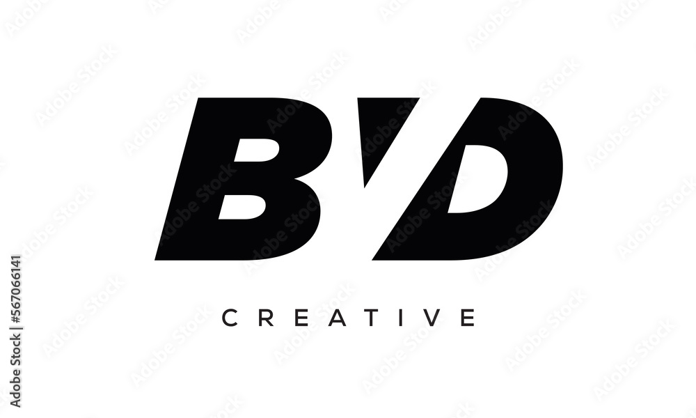 BVD letters negative space logo design. creative typography monogram vector BVD letters negative space logo design. creative typography monogram vector