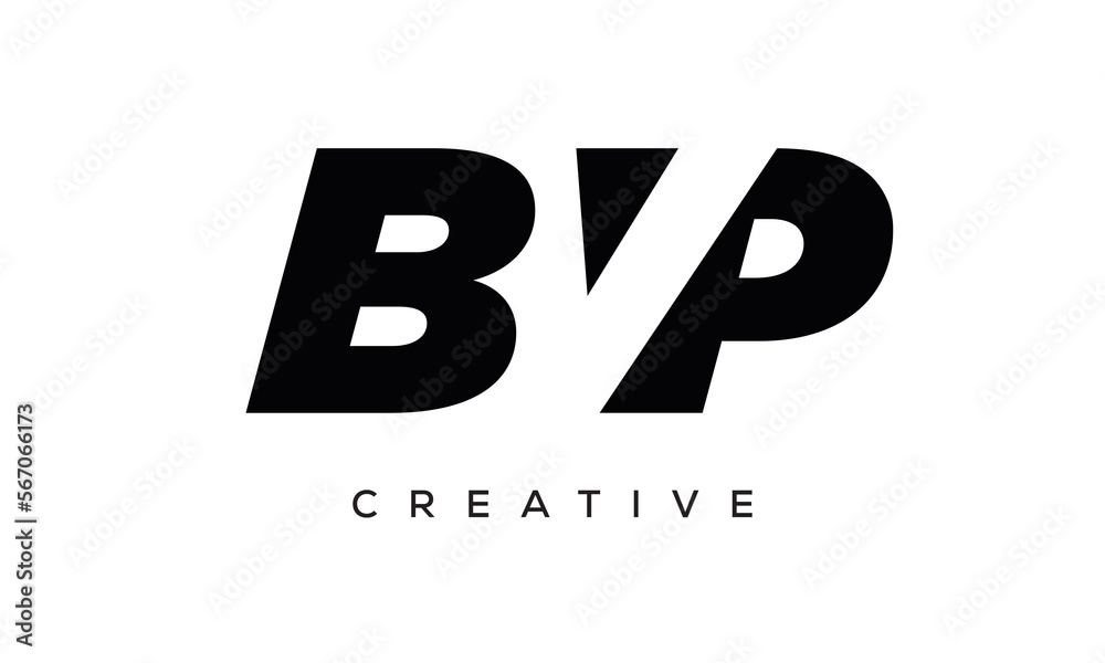 BVP letters negative space logo design. creative typography monogram vector BVP letters negative space logo design. creative typography monogram vector