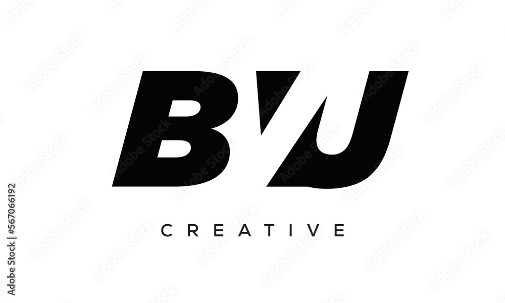 BVU letters negative space logo design. creative typography monogram vector BVU letters negative space logo design. creative typography monogram vector