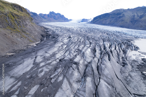 Aerial of Skaftafellsjokull Glacier in Iceland from a Drone photo