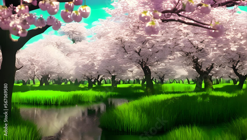 桜咲き誇る春のイメージ 風景