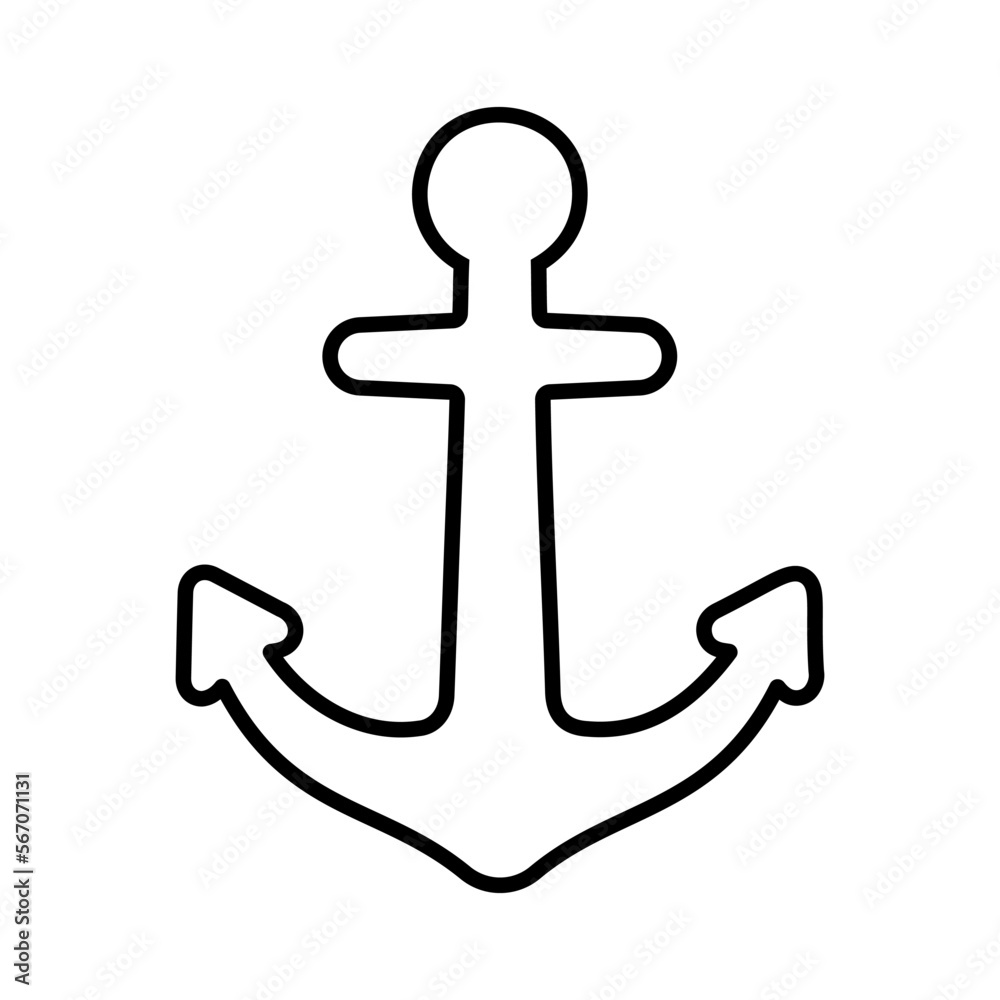 anchor icon on white background, vector illustration. anchor icon on white background, vector illustration.