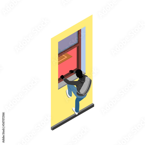 Window Robber Isometric Composition