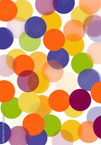 background confetti rainbow bright circles poster