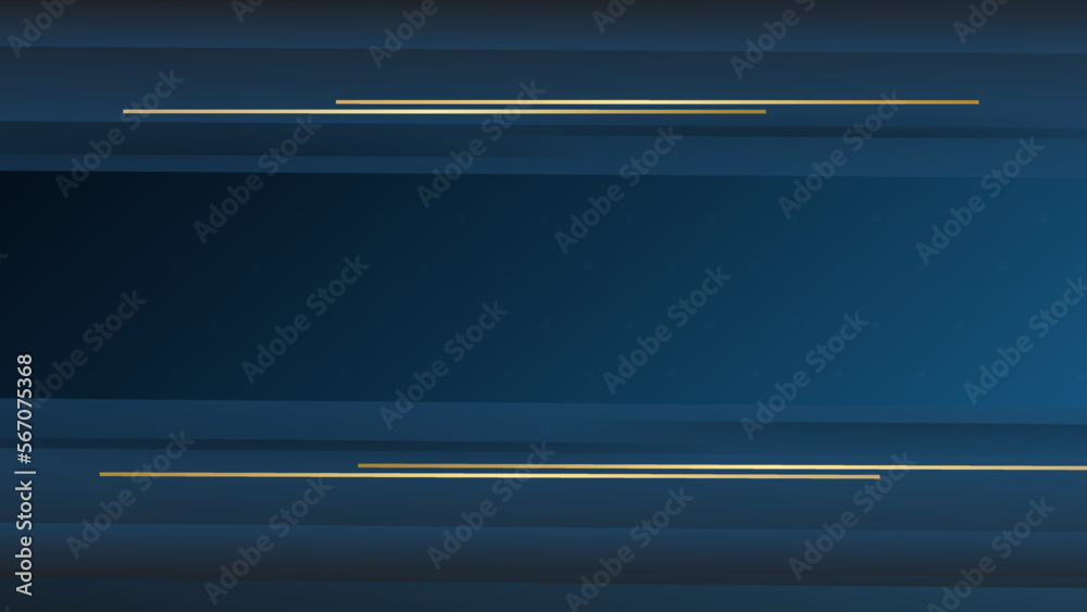 Abstract blue geometric with gold stripes on dark blue background. Golden stripes line design on dark blue background. Vector illustration. Abstract blue geometric with gold stripes on dark blue background. Golden stripes line design on dark blue background. Vector illustration.