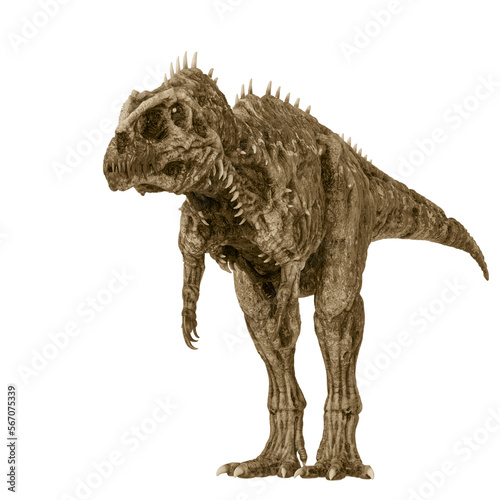 giganotosaurus is a zombie in stand up pose side view