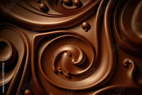 Chocolate background. Created with Generative AI.