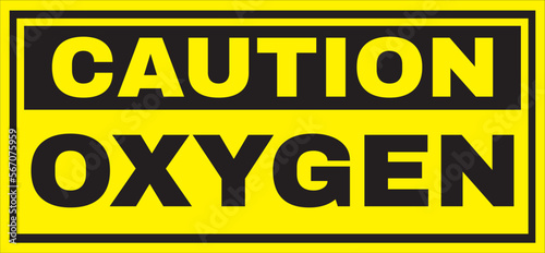 Caution oxygen sign vector