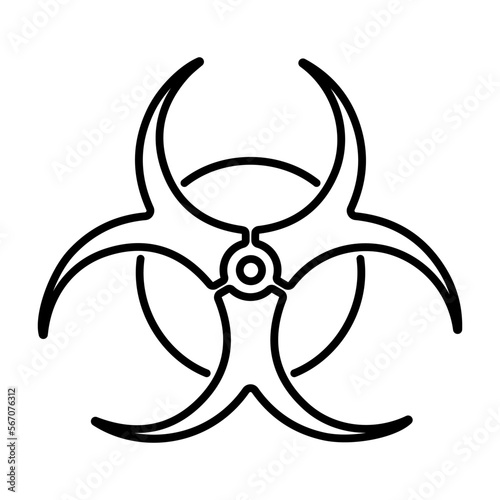 bio caution icon on white background, vector illustration.