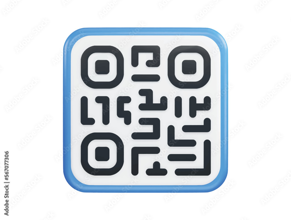 Qr Code with 3d vector icon illustration Qr Code with 3d vector icon illustration
